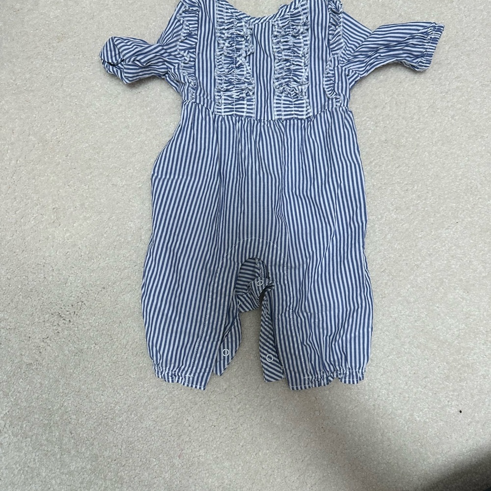 Blue Striped Baby Romper